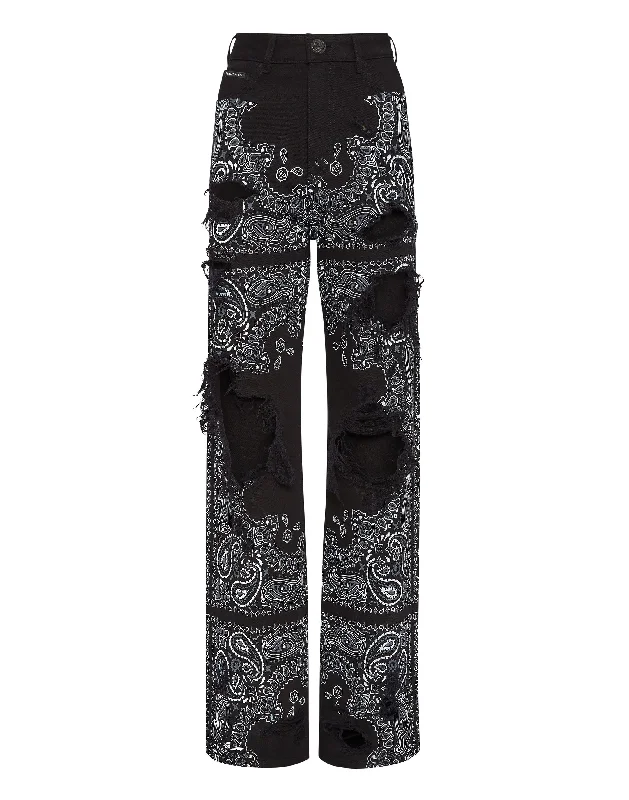 Denim Trousers Palace Fit Paisley Skull