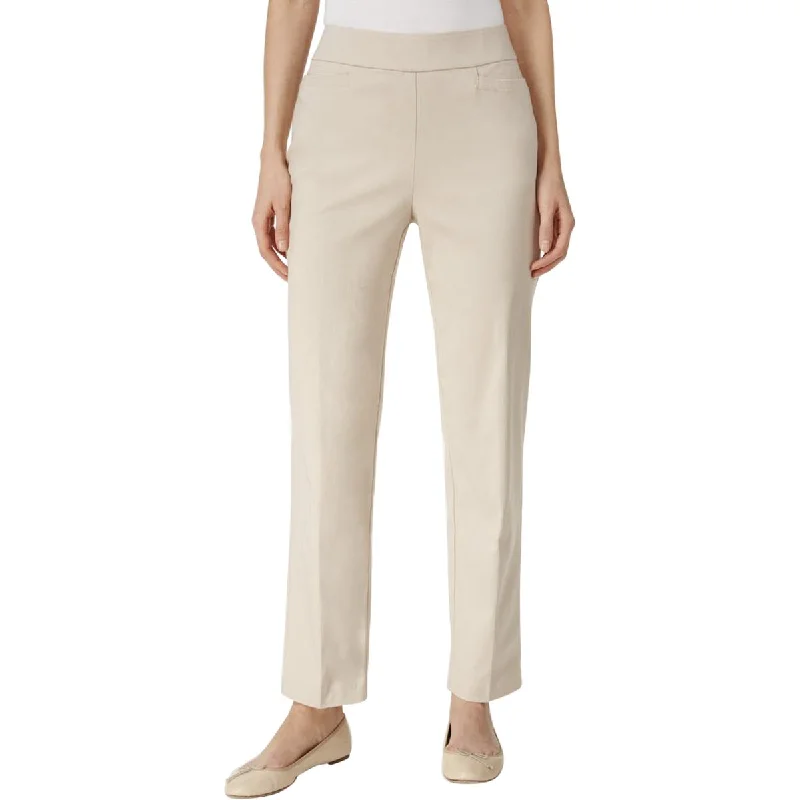 Alfred Dunner Womens Modern Fit High Rise Straight Leg Pants