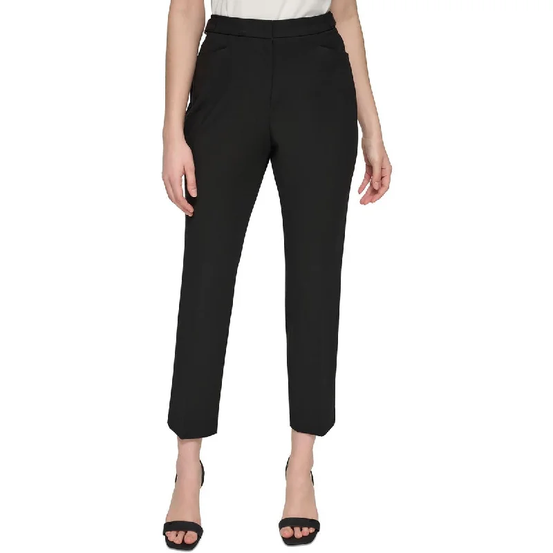 Calvin Klein Womens Mid-Rise Solid Ankle Pants