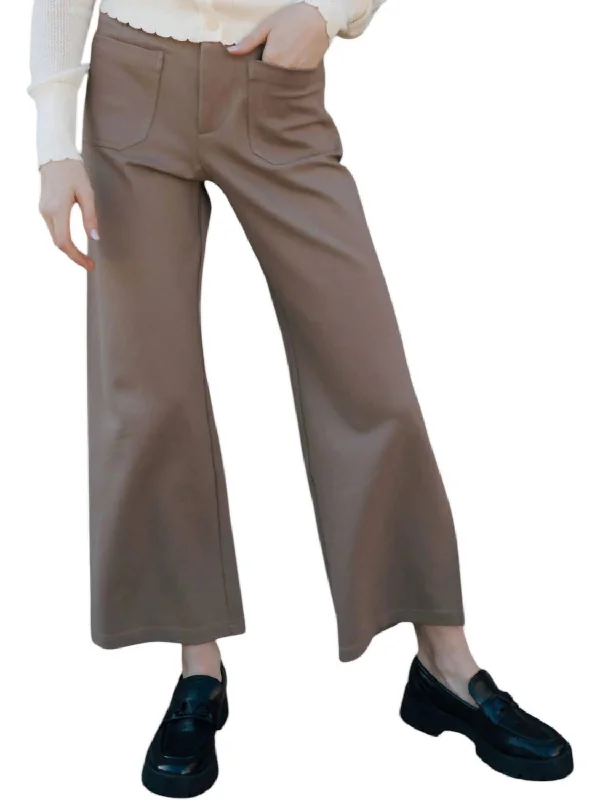 Ponte Crop Pants In Mocha