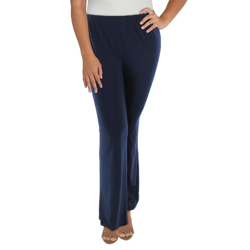 R&M Richards Womens Plus Wide Leg Pull On Dress Pants