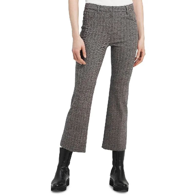 Theory Womens Wool Blend Cropped Flared Pants