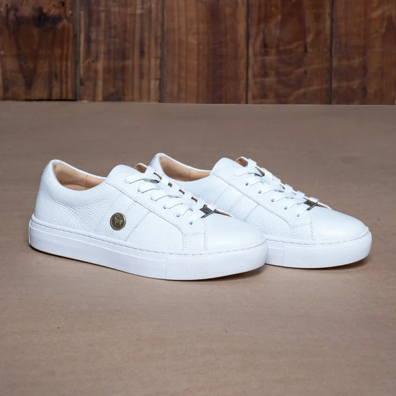 Kingsley Heath S Round Nguni Trim Sneaker White/Brass/White